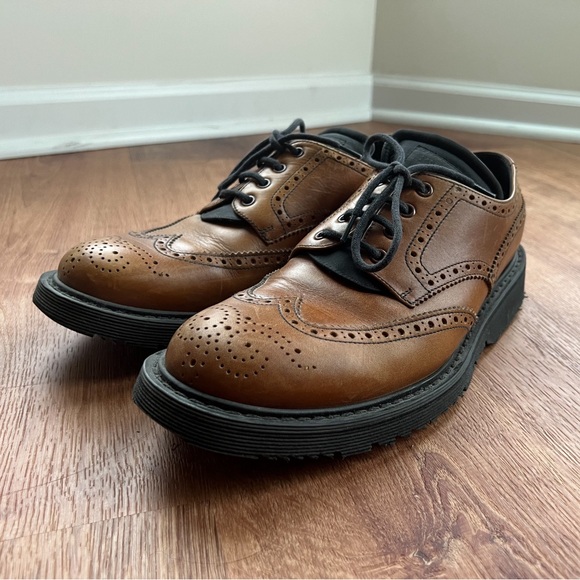PRADA Brown Derby Wingtips with Re-Nylon Tongue - Picture 4 of 8